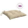 vidaXL Perne de scaun, 6 buc., bej, 40x40x7 cm, textil oxford