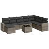 vidaXL Set canapele de grădină, 9 piese, cu perne, gri, poliratan