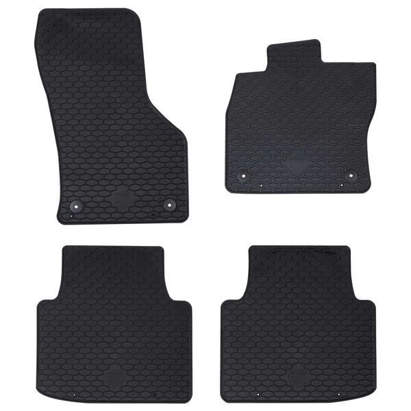 vidaXL Covor pentru mașină 4 pcs Negru Cauciuc