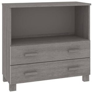 vidaXL Servantă &bdquo;HAMAR&rdquo;, gri deschis, 85x35x80 cm, lemn masiv pin