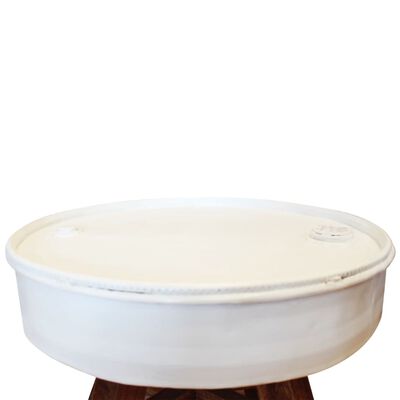 vidaXL Măsuță de cafea, alb, 60 x 45 cm, lemn masiv reciclat