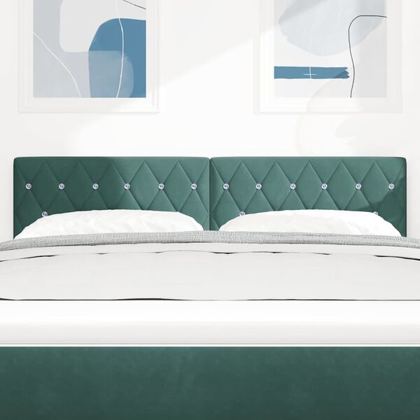 vidaXL Tăblie cap cu headboard Verde închis 144 cm Piele artificială