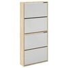 vidaXL Pantofar cu 4 niveluri și oglindă, stejar, 63 x 17 x 134 cm