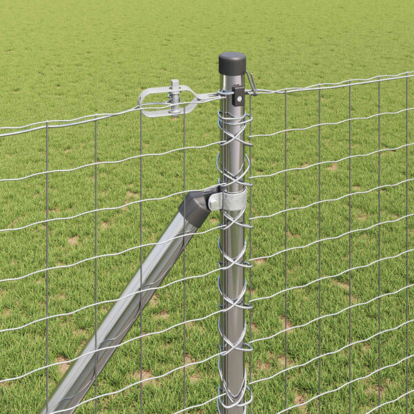 vidaXL St&acirc;lp de gard. 52 pcs Gri 3,2 x 3,2 x 140 cm