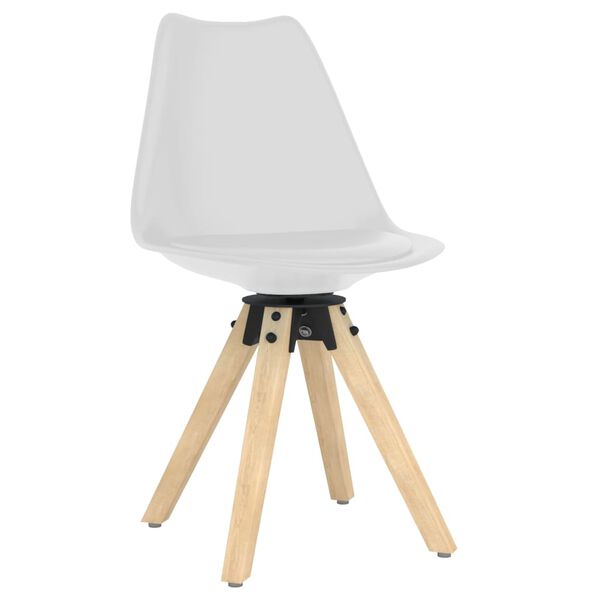 vidaXL Scaune de bucătărie pivotante, 2 buc., alb, PP