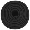vidaXL Fr&acirc;nghie de barcă, negru complet, 12 mm, 250 m, polipropilenă