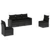 vidaXL Set mobilier de grădină cu perne, 5 piese, negru, poliratan