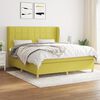 vidaXL Pat box spring cu saltea, verde, 180x200 cm, textil