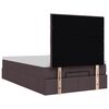 vidaXL Cadru de pat otoman cu saltea țesătură maro &icirc;nchis 120x200 cm
