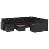 vidaXL Set canapele de grădină cu perne, 11 piese, negru, poliratan