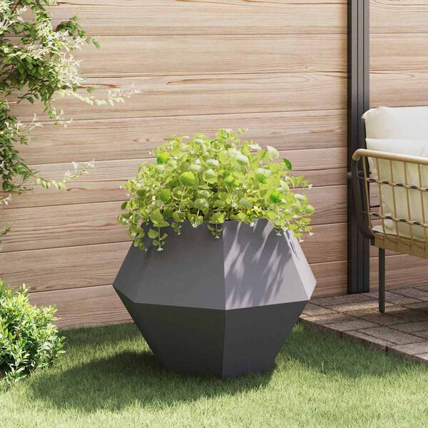vidaXL Jardinieră 2 pcs Negru 75 x 75 x 60 cm Oțel