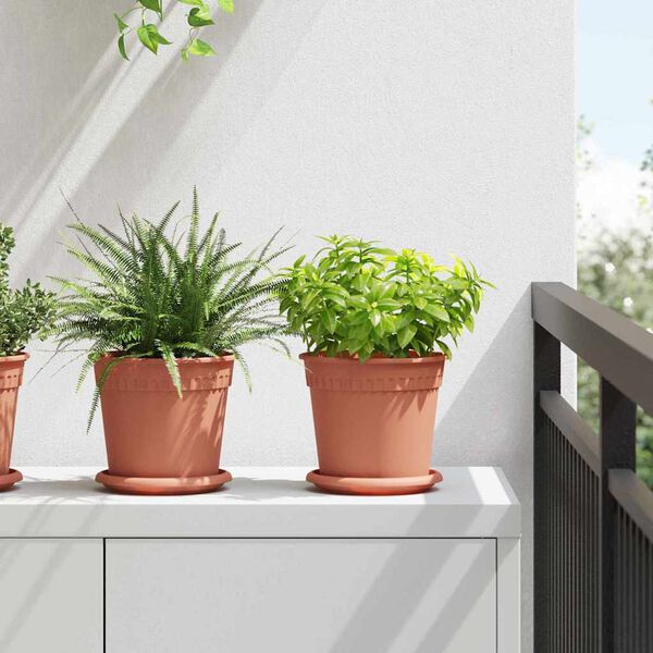 vidaXL Ghivece pentru plante 24 pcs Roșu cărămidă &Oslash; 17 x 14 cm Plastic
