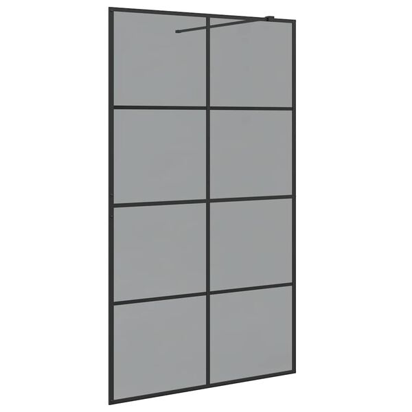 vidaXL Zid de duș walk-in Negru 115 x 195 cm sticlă securizată
