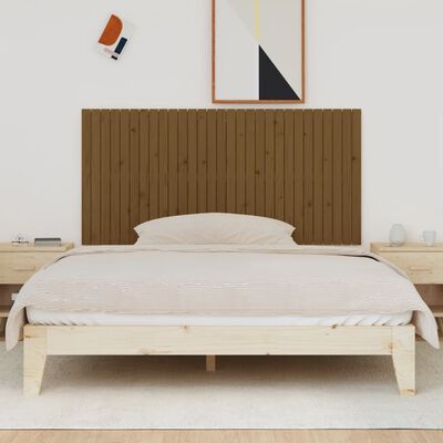 vidaXL Tăblie de pat pentru perete, maro miere, 185x3x90 cm, lemn pin