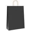 vidaXL Pungi de hârtie 250 buc cu mânere negre 32x12x42 cm