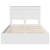 vidaXL Pat cu storage cu headboard Alb 120 x 200 cm Lemn compozit