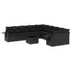 vidaXL Set canapele de grădină cu perne, 11 piese, negru, poliratan