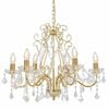 vidaXL Candelabru cu mărgele de cristal, auriu, rotund, 6 x E14