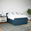 vidaXL Pat box spring cu saltea, albastru, 160x200 cm, catifea