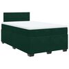 vidaXL Pat box spring cu saltea, verde &icirc;nchis, 120x200 cm, catifea