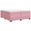 vidaXL Pat box spring cu saltea, roz, 200x200 cm, catifea