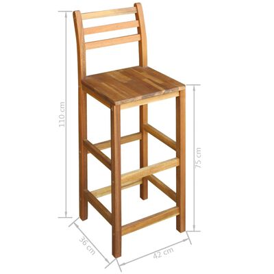 vidaXL Set masă și scaune de bar, 7 piese, lemn masiv de acacia