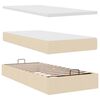 vidaXL Cadru de pat otoman cu saltea crem 90x190cm stofa