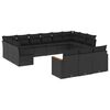 vidaXL Set mobilier de grădină cu perne, 13 piese, negru, poliratan