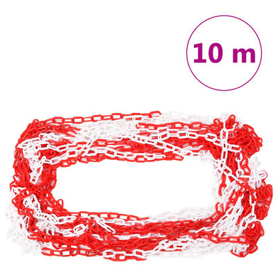 vidaXL Set de lanț și con, lanț 10 m, roșu și alb