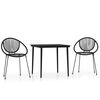 vidaXL Set de mobilier pentru grădină, 3 piese, negru
