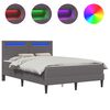 vidaXL Cadru de pat cu benzi LED Gri 120 x 200 cm Piele artificială