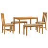 vidaXL Set de dining 5 buc. Bej Lemn de stejar masiv