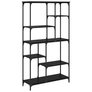 vidaXL Raft pentru cărți Stejar Negru 99 x 35,5 x 176 cm Lemn compozit
