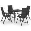 vidaXL Set de masă pentru grădină, 5 piese, negru