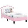 vidaXL Cadru de pat pentru copii cu spătar Roz 70 x 140 cm PU