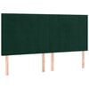 vidaXL Pat box spring cu saltea, verde &icirc;nchis, 180x200 cm, catifea