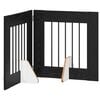 vidaXL Poartă pentru c&acirc;ini pliabilă cu suporturi 2 pcs Stejar Negru