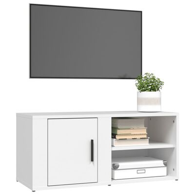 vidaXL Comodă TV, alb, 80x31,5x36 cm, lemn prelucrat