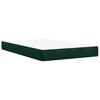 vidaXL Pat box spring cu saltea, verde &icirc;nchis, 140x190 cm, catifea