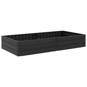 vidaXL Pat ridicat Negru 151 x 75,5 x 25 cm PP