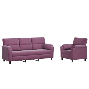 vidaXL Set de canapea 2 pcs Violet Catifea