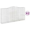 vidaXL Coșuri gabion arcuite, 2 buc 400x50x200/220 cm, fier galvanizat