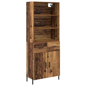 vidaXL Bufet cu sertar Lemn Vechi 69,5 x 32,5 x 180 cm Lemn compozit
