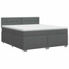 vidaXL Pat boxspring cu saltea Gri &icirc;nchis 140 x 200 cm Țesătură