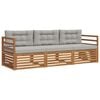 vidaXL Set de canapele de exterior 3 pcs Gri natural și deschis