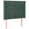 vidaXL Tăblie de pat cu LED, verde &icirc;nchis, 103x16x118/128 cm, catifea