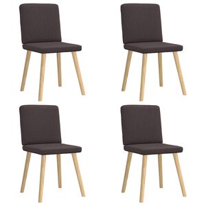 vidaXL Scaune de bucătărie, 4 buc., maro &icirc;nchis, material textil
