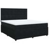vidaXL Pat box spring cu saltea, negru, 180x200 cm, catifea