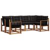 vidaXL Set de canapele de exterior 6 buc. Natural și Negru