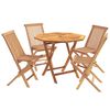 vidaXL Set bistro de grădină pliabil, 5 piese natural